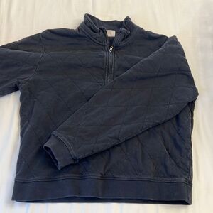 Navy Blue Pleaded Zip‎ Up Sweatshirt